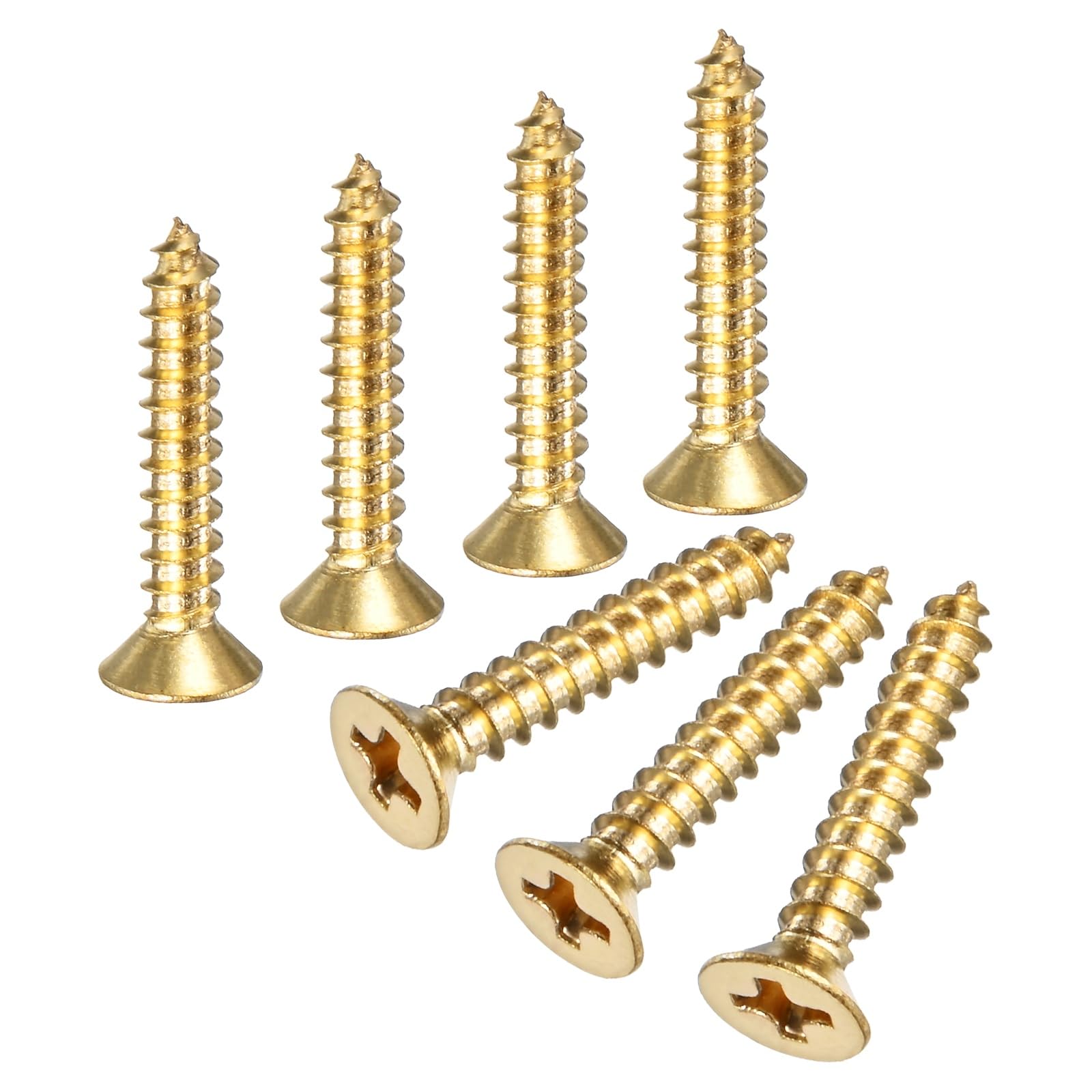 M METERXITY 50-Pack Brass Wood Screws M3.5x20mm