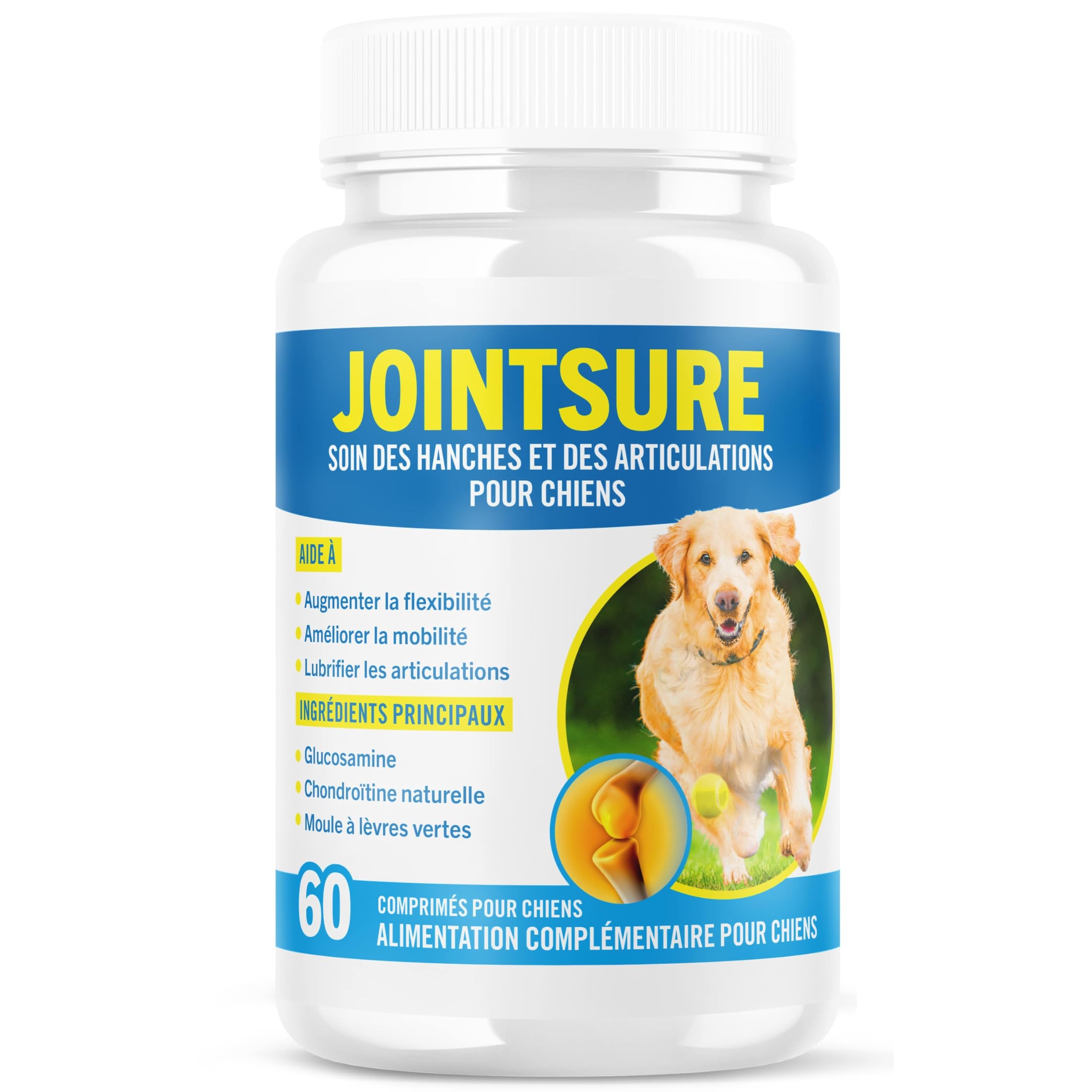 JOINTSUREPremium Joint Tablets for Dogs, 60 Tablets with Glucosamine, Joint Powder & Green-Lipped Mussels, for Improved Mobility and Joint Health in Dogs