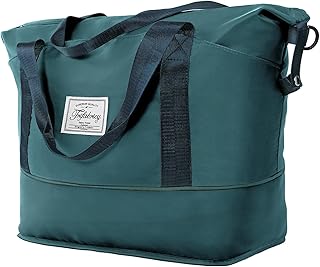 Trifabricy Travel Duffel Bag - Large Shoulder Weekender Overnight Bag, Carry on Bags with Wet Pocket, Waterproof Expandabl...