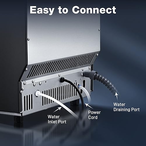 Miniatura 7 de Máquina de hielo comercial autolimpiable máquina de hielo de acero inoxidable de 100 libras24 horas 45 cuboslote en 11-18 minutos con cubo de