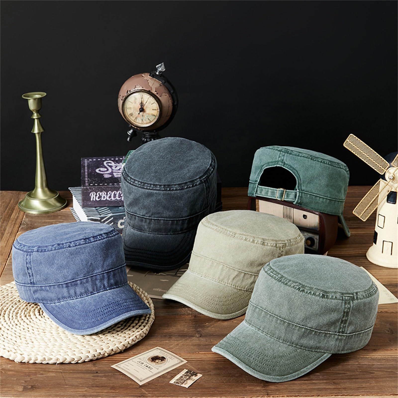 Berretto Militare da Cadetto Cappello Piatto da Uomo e Donna for Esterni con approfondimento Aumentato per Abbigliamento da Esterno