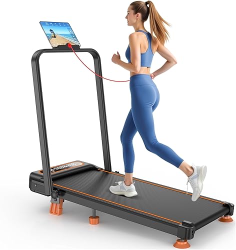 Miniatura 9 de Foldable Treadmill with 10% Incline Upgrade 3.5HP Low Noise Walking Pad Treadmill with Handle Bar 4 in 1 Portable Under Desk Treadmills for