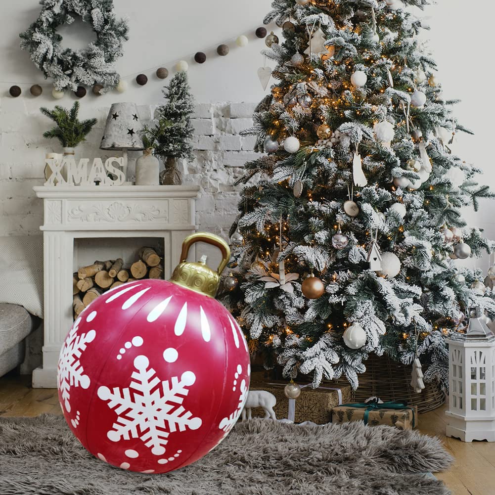 Wusideday Aufblasbare Weihnachtskugeln - Große 60cm Weihnachtsdekoration Für Garten & Haus