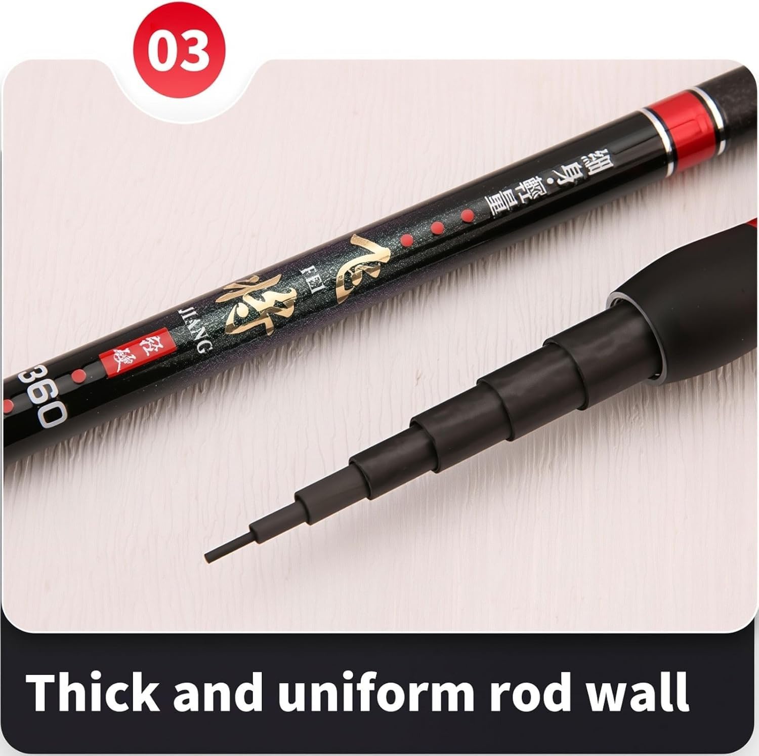 Canna da Pesca telescopica in Carbonio da 3,6 m, 4,5 m, 5,4 m, 6,3 m e 7,2 m. Canna Ultraleggera e Super Rigida, Ideale per fiumi, bacini Artificiali e laghetti(4.5m)
