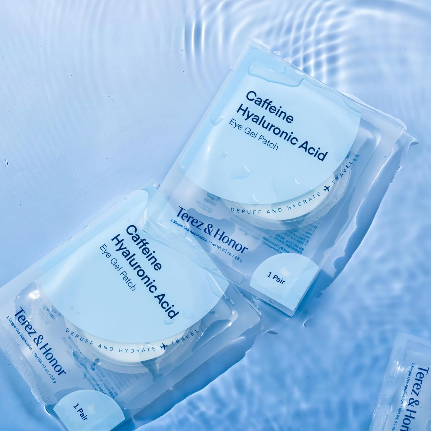 TEREZ & HONOR Caffeine Eye Patches - 6 Pairs Korean Hydrogel Under Eye Masks for Dark Circles, Puffiness, Bags - Undereye Brightening, Hydrating & Cooling, Travel & Gift Ready Skincare Eye Pads - Image 8