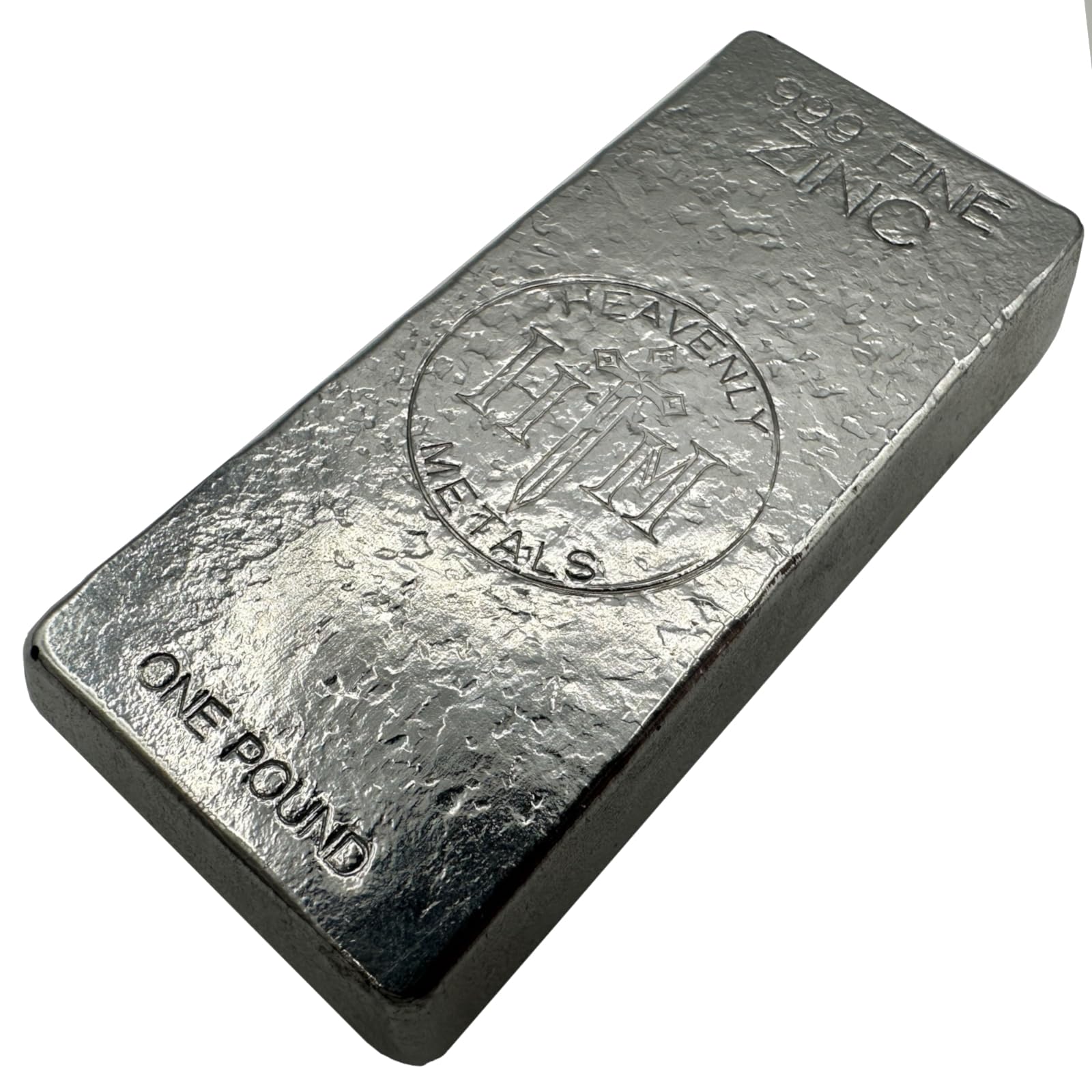 1 Pound 99.9% Pure Zinc Hand Poured Metal Bullion Bar Ingot – Collectible Element for Display, Science Experiments, DIY Casting, Paperweight