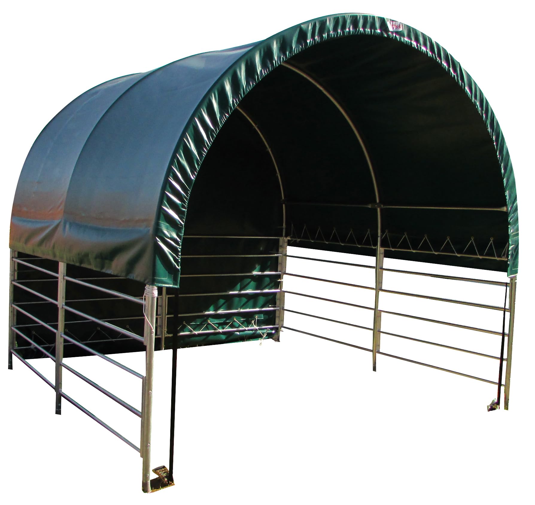 P. Lindberg Weidezelt Stallunterstand 3x3m – wetterfeste PVC-Plane 610 g/m², grün, Sturmfest/Winterfest