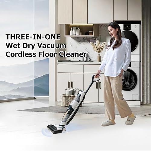 Miniatura 2 de TOHOME TH9 - Aspiradora inteligente inalámbrica en seco y húmedo, sistema de autolimpieza y secado, pantalla LED, ideal para desorden pegajoso, pelo