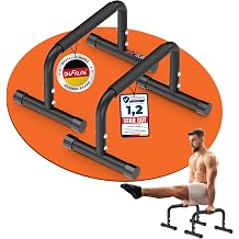 DH FitLife Parallettes Adjustable 30-35cm Calisthenics Equipment 200kg 2 height levels 30 cm padded handles non-slip feet with floor levelling push-up and handstand handles dip bar bars