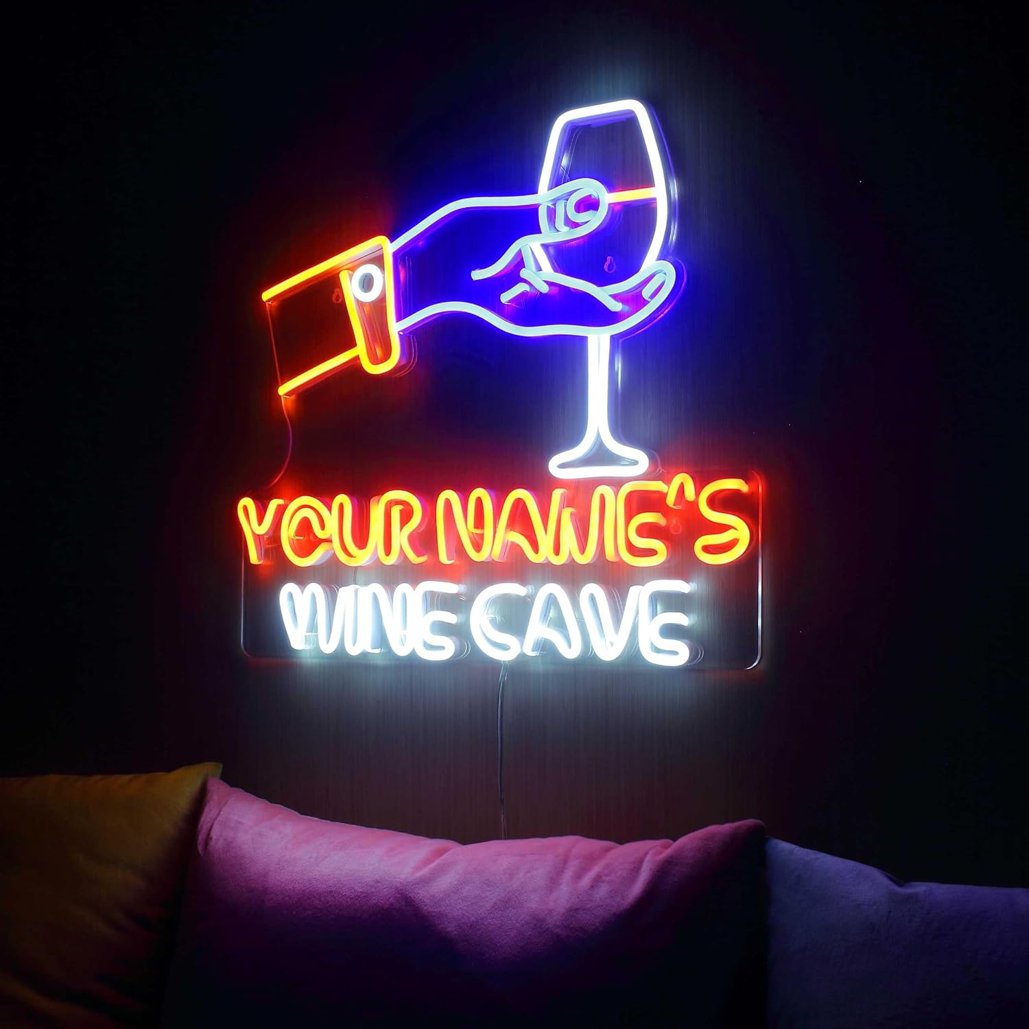 ADVPRO Wine Cave Personalized Ultra-Bright LED Neon Sign - Orange - st16s54-fn-q0023-tm-o