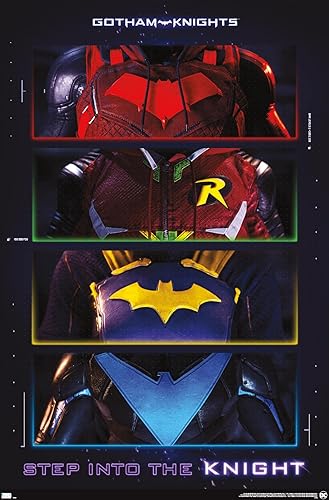 Trends International DC Comics Gotham Knights - Póster de pared con emblemas de pecho, 22.375 x 34 pulgadas, versión premium sin marco