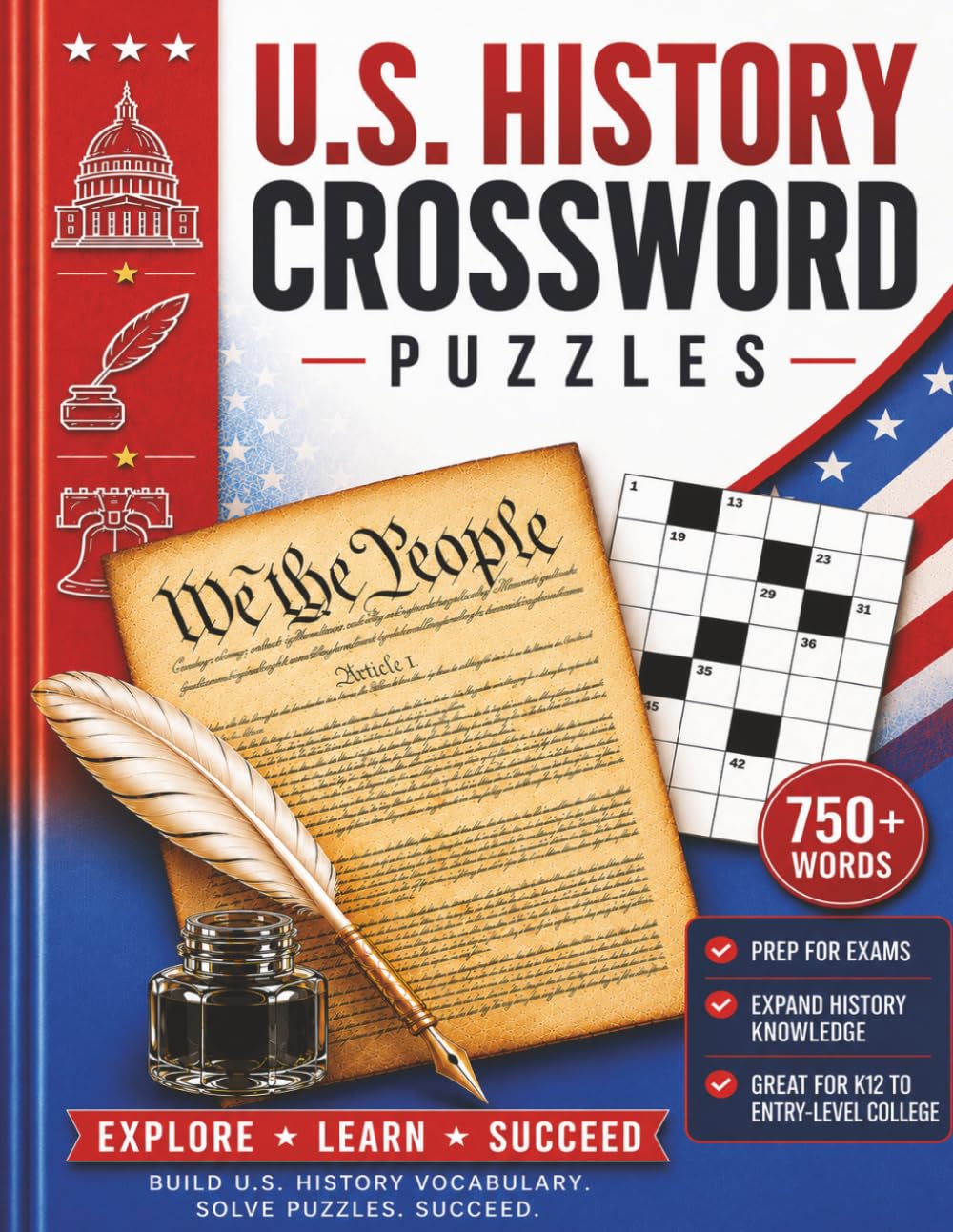 U.S. History Crossword Puzzles Book (Learning Through Puzzles)