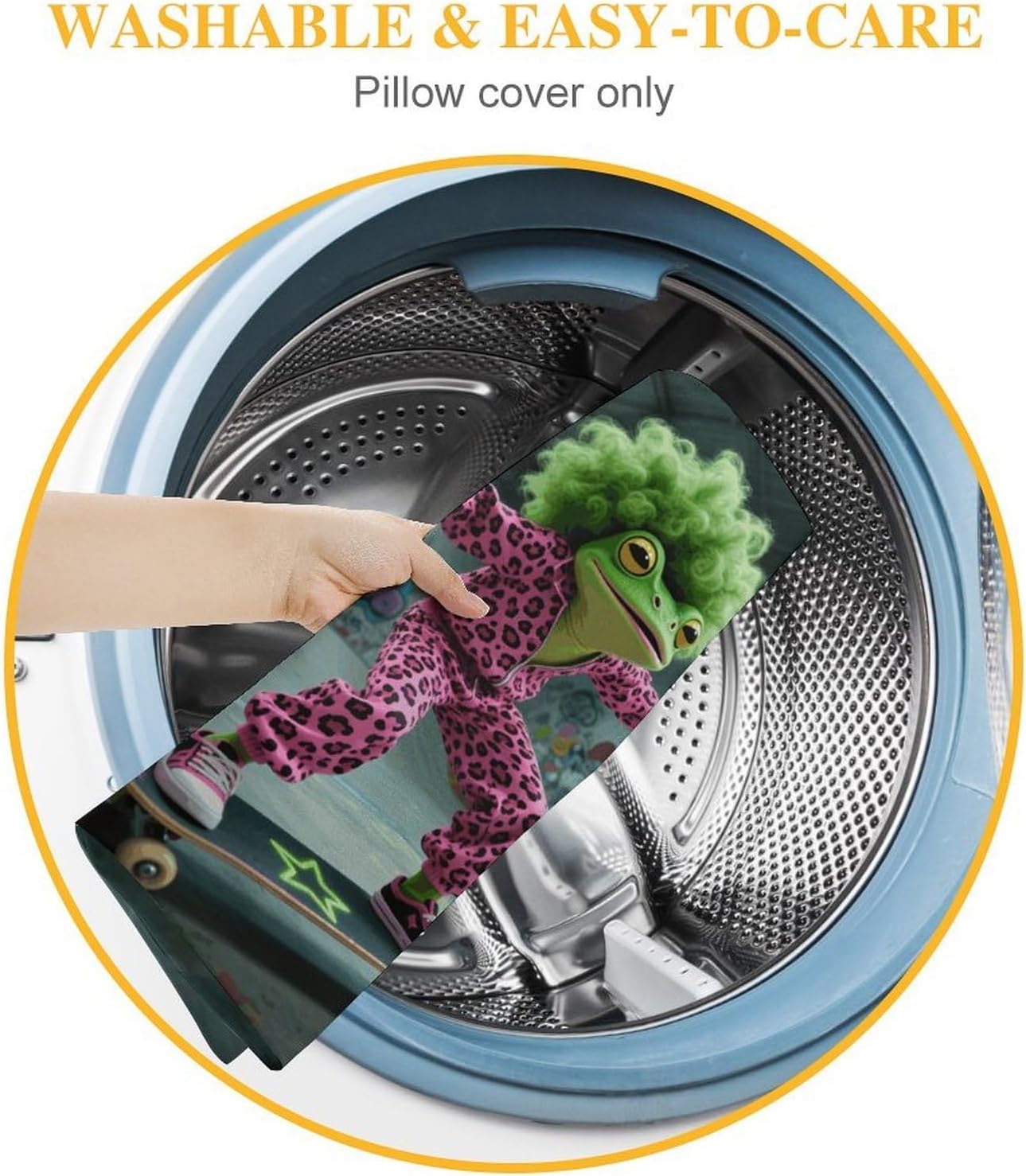Funky Skateboard Frog Plush Cushion Cover