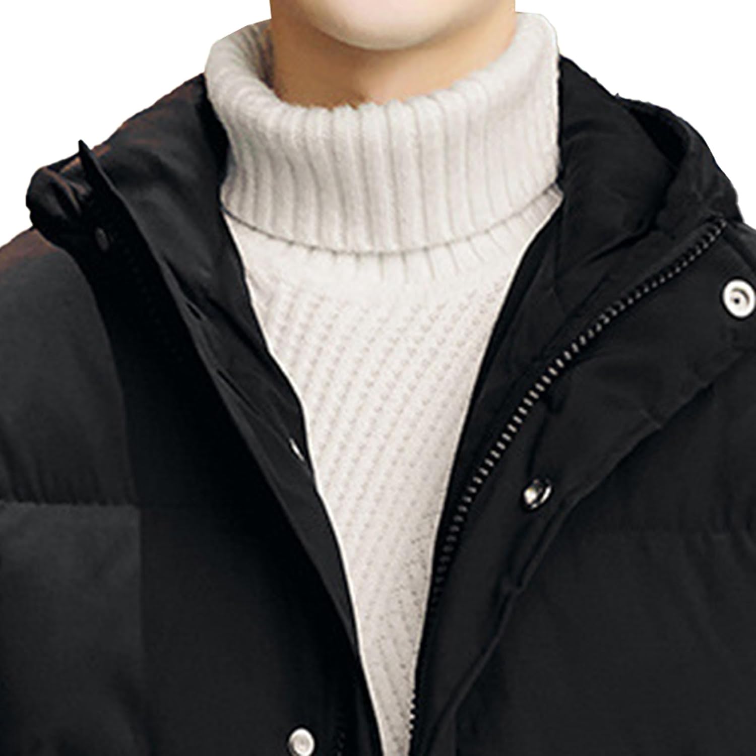 Men's Warm Thicken Coat Male Padded Parka Hooded Jacket Winter Skinny Quilted Sherpa lined Outwear