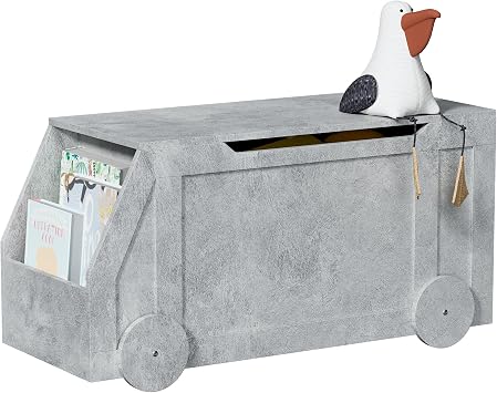 Hironpal Kids Wooden Toy Box with Lid Toy Chest Organizer Storage Trunk