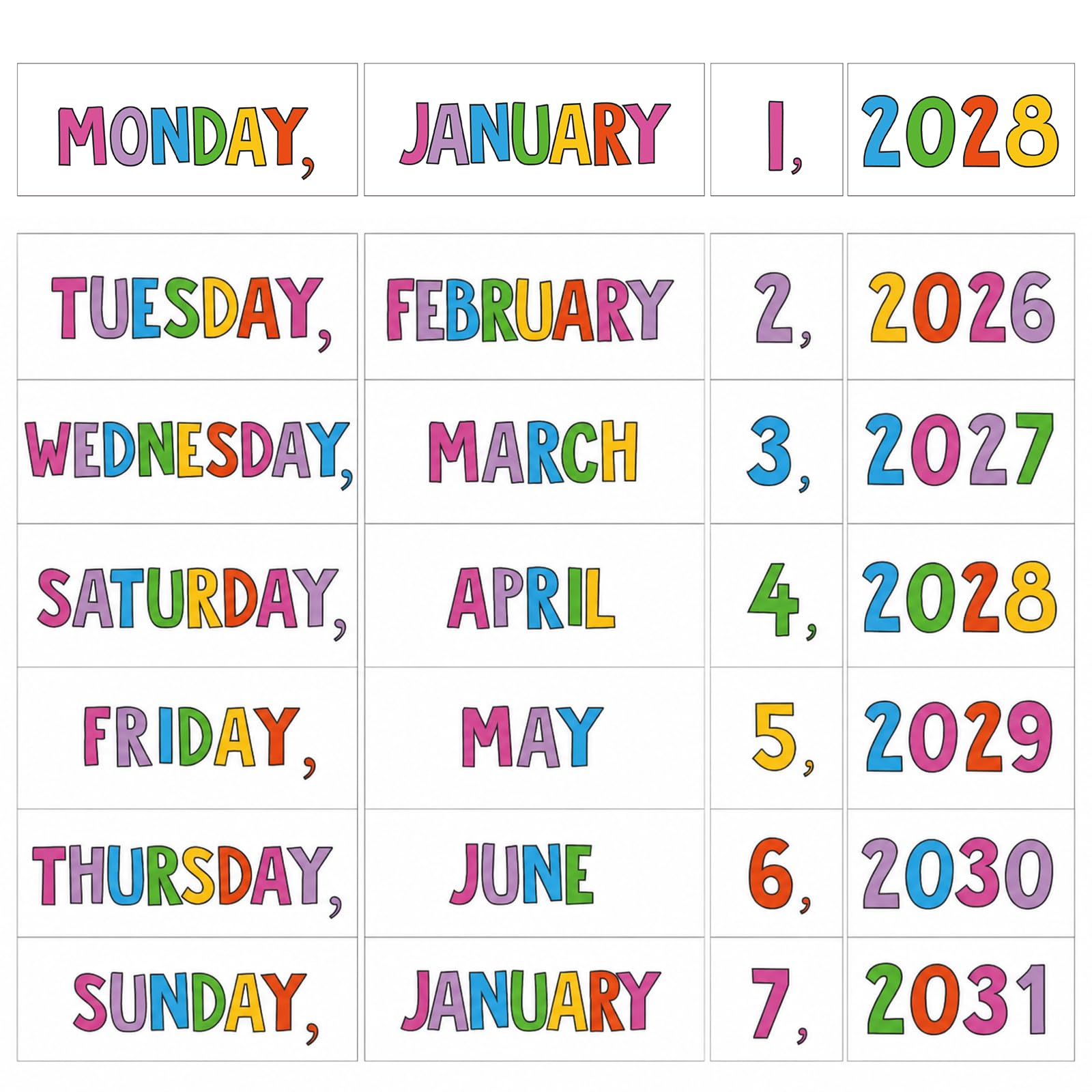 Flip Calendar for Classroom Colorful Flip Calendar Set Colorful Classroom Decoration for Whiteboard Classroom Teacher School Supplies