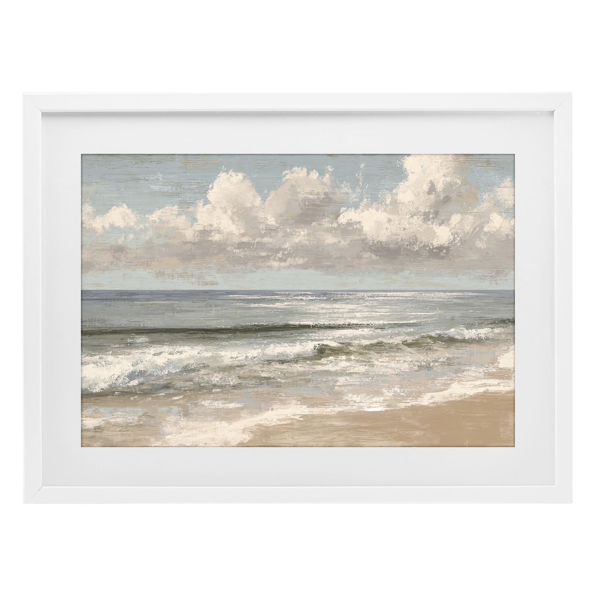 'Distressed Beach Horizon'| Framed Print Under Glass