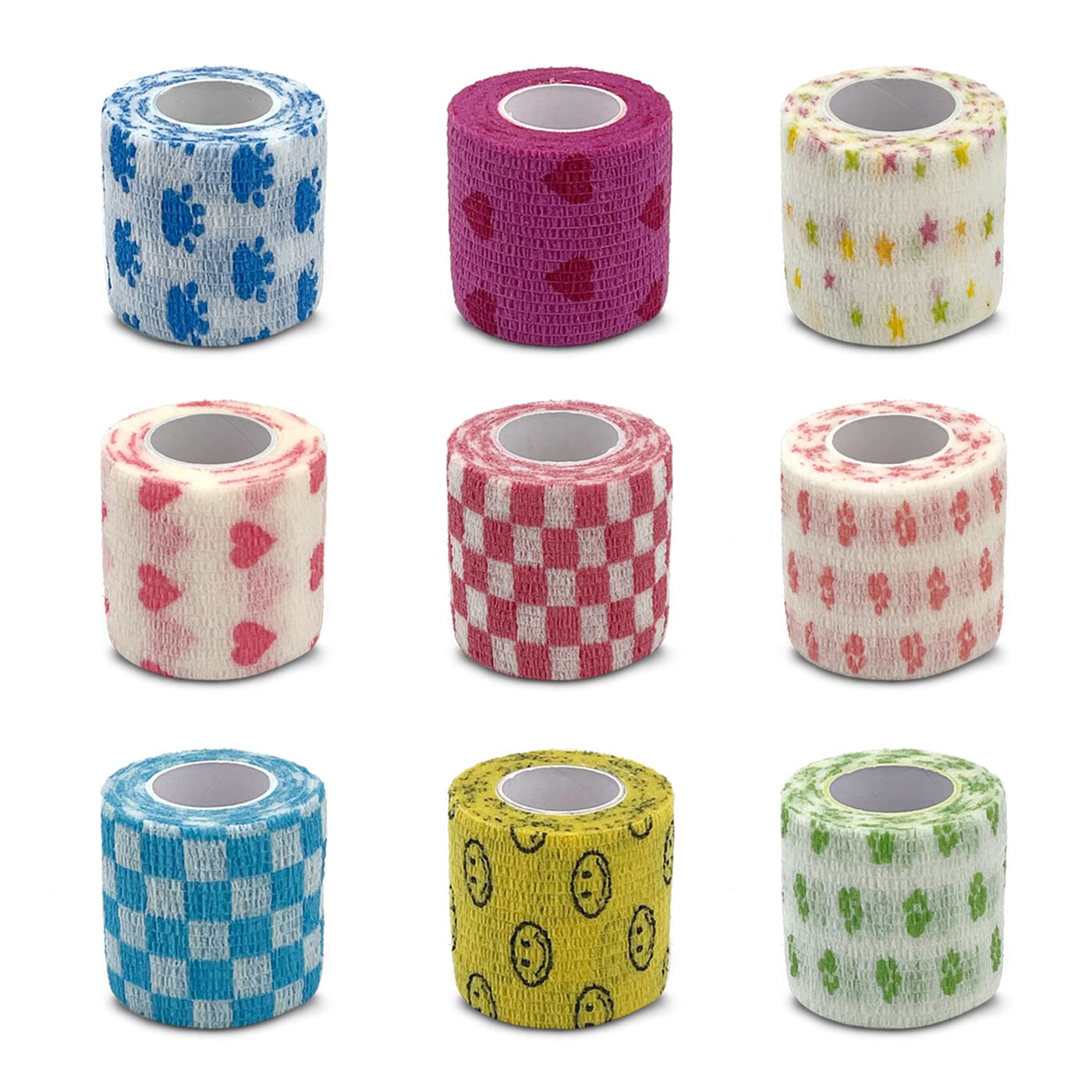 Vendaje Elástico Autoadhesivo Deportivo Colorido De 4,8M Juego De 10 Cintas Envolventes para Rodilleras Almohadillas De Soporte Dedo Tobillo Palma Hombro,7.5cm High