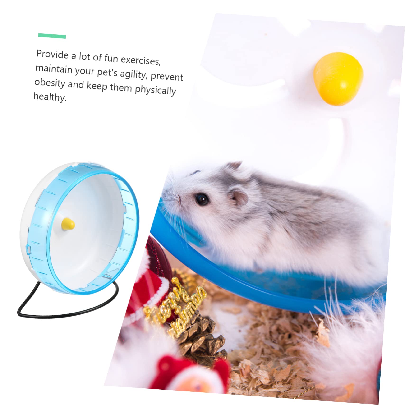 Milisten Ruota Per Criceti Silenziosa e Robusta Gioco Per Piccoli Animali Domestici Esercizio Sicuro e Divertente Design Attraente e Resistente Compatibile Con Criceti Ratti e Topi