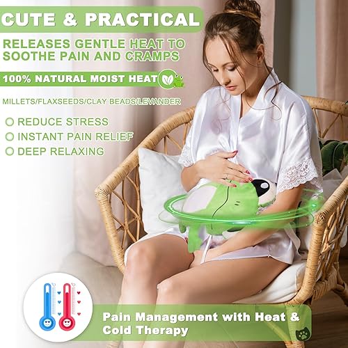 Miniatura 2 de Almohadilla térmica para microondas para períodos y calambres, linda almohadilla térmica de 16 x 12.6 pulgadas para microondas para aliviar los