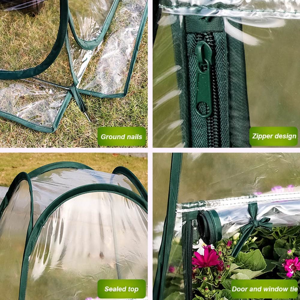 Mini Serra da Giardino Pieghevole, Piccola Copertura per Serra da Cortile in PVC per Interni, Copertura in plastica Trasparente, per piantine di floricoltura, 70 x 70 x 80 cm