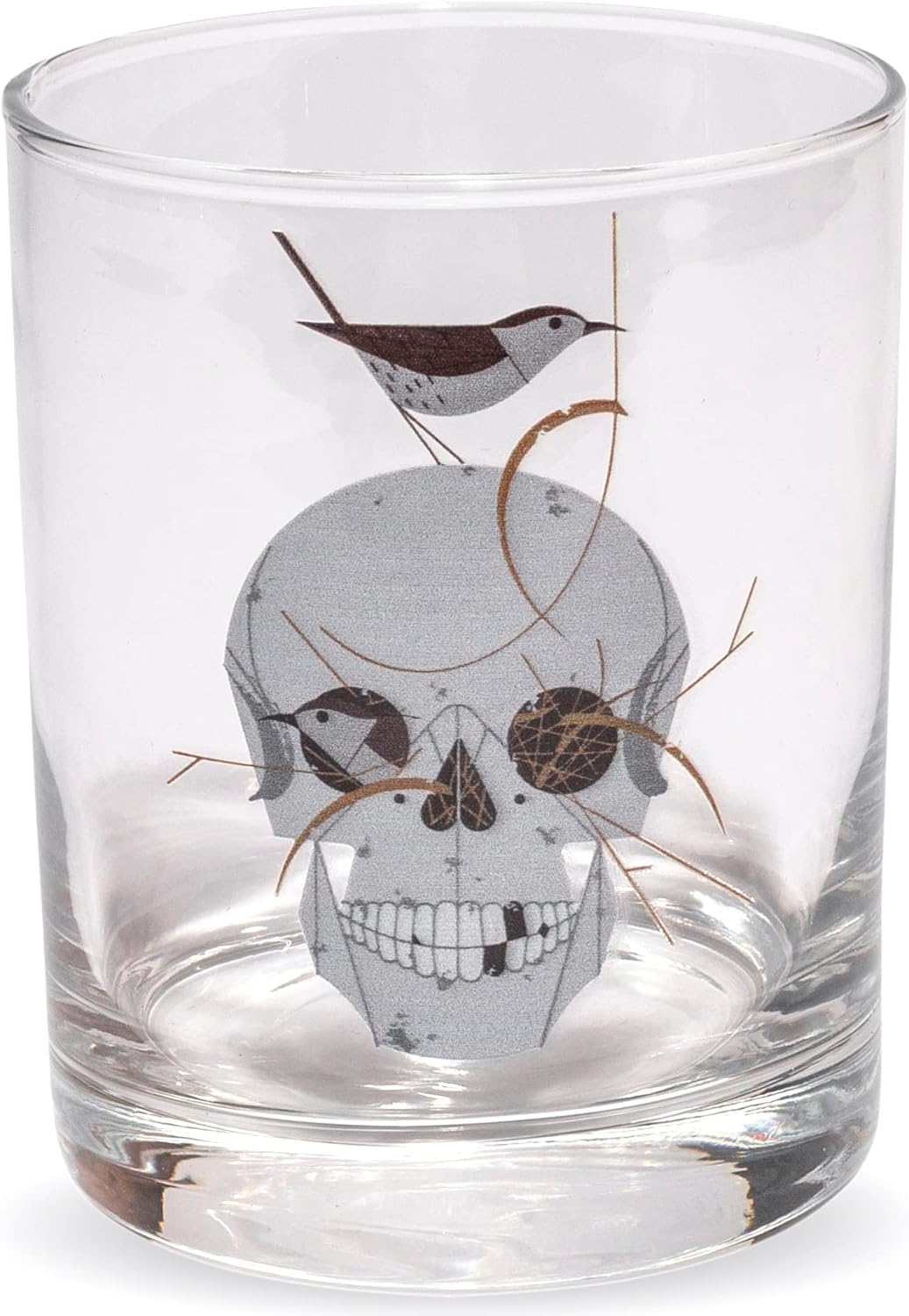 Charley Harper Wild Life I Double Old-Fashioned DOF Set of 4 Assorted Glasses: Cool Carnivore, Otterly Delicious, Raccrobat, and Wrented