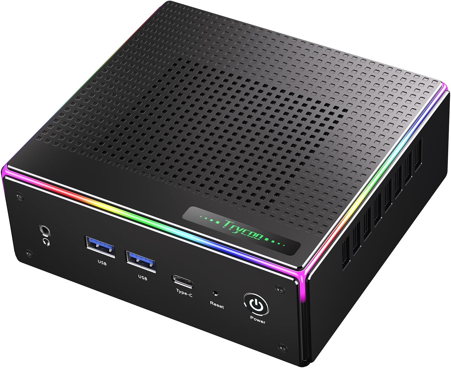 HA-4 Mini Gaming PC, AMD Ryzen 7 Mini PC Ryzen 7 7840HS Processor (up to 5.1GHz), DDR5-5600 32GB RAM 1TB PCIe4.0 SSD, 2.5Gbps LAN/Wi-Fi6/BT5.2, USB-C and RGB