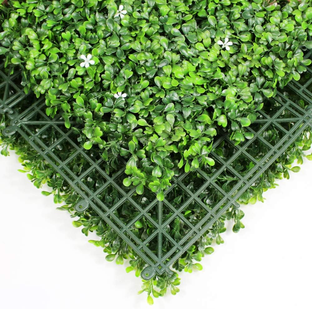 GENPAR Artificial Boxwood Hedge Panels (20" x 20") Covers 33 SQ feet adds Protection Fence Privacy Screen Wall Greenery Packs UV Protection Install DIY Backdrop Outdoor Decorations Faux Ivy Patio Home