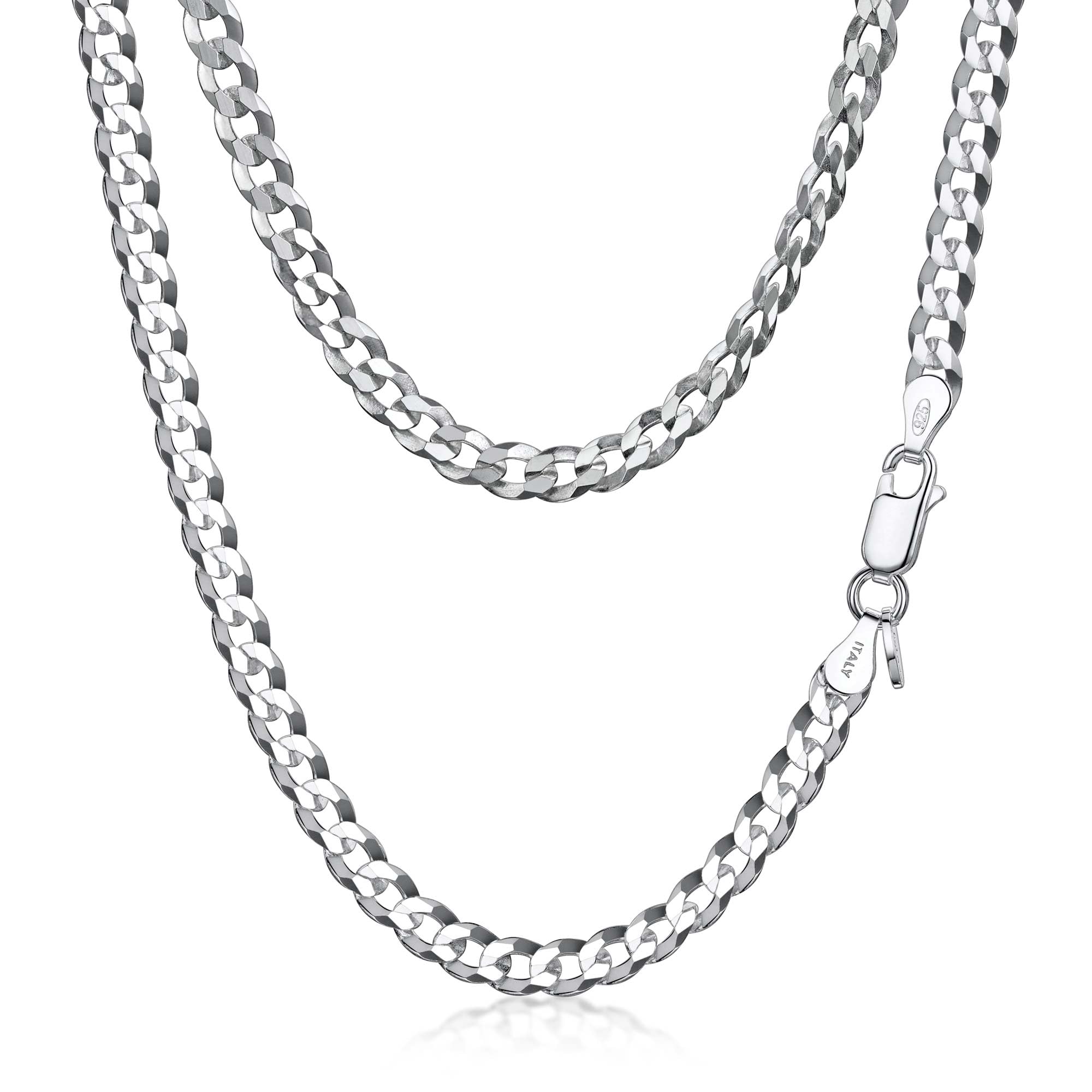 Amberta Cadena Cubana para Hombre en Plata de Ley 925