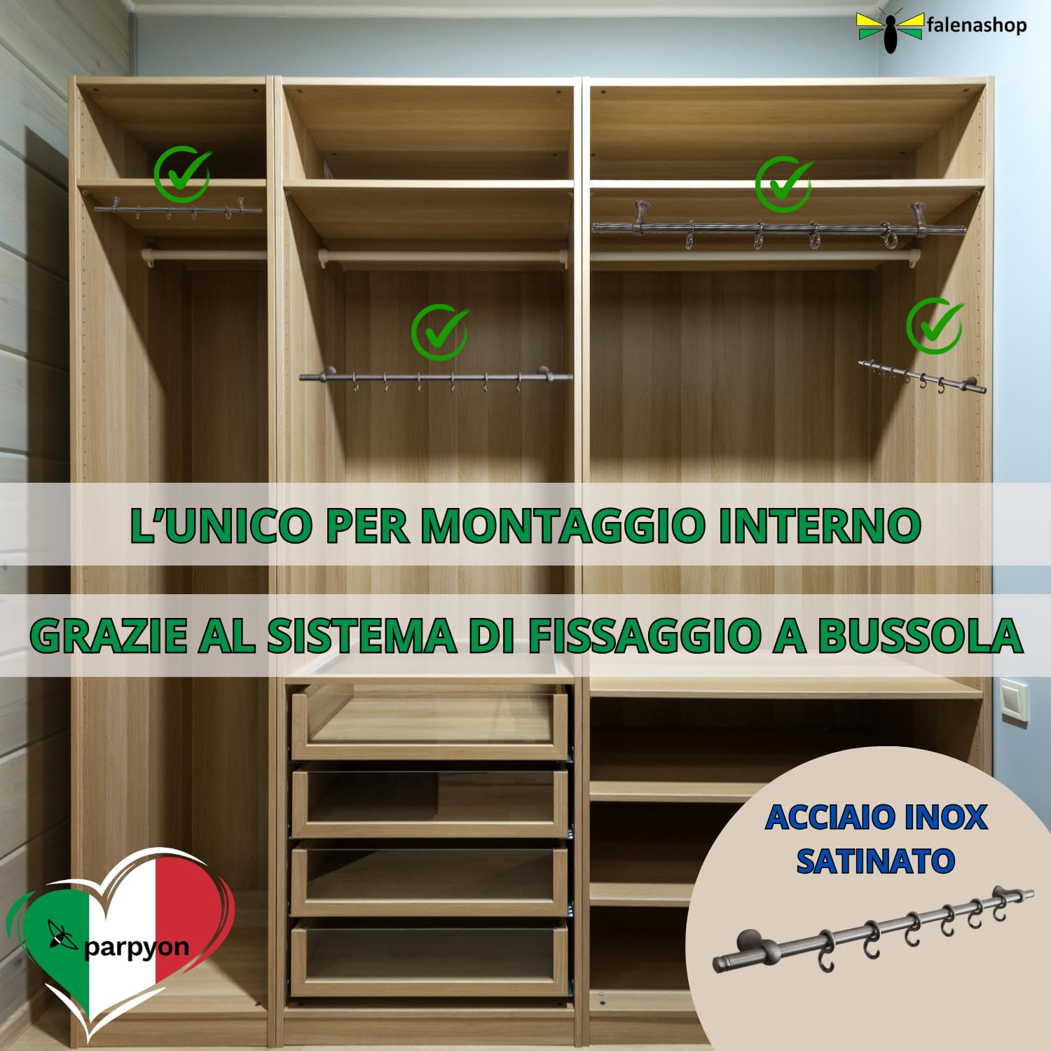 Porta Utensili Da Cucina In Acciaio Inox - Barra Con Ganci Per Mestoli, Coperchi E Accessori Cucina - Foto 8