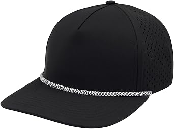 Billest Gilbert Performance 5Panel Snapback Hat Adjustable FlatBill Cap for Men & Women | Breathable and Lightweight Black