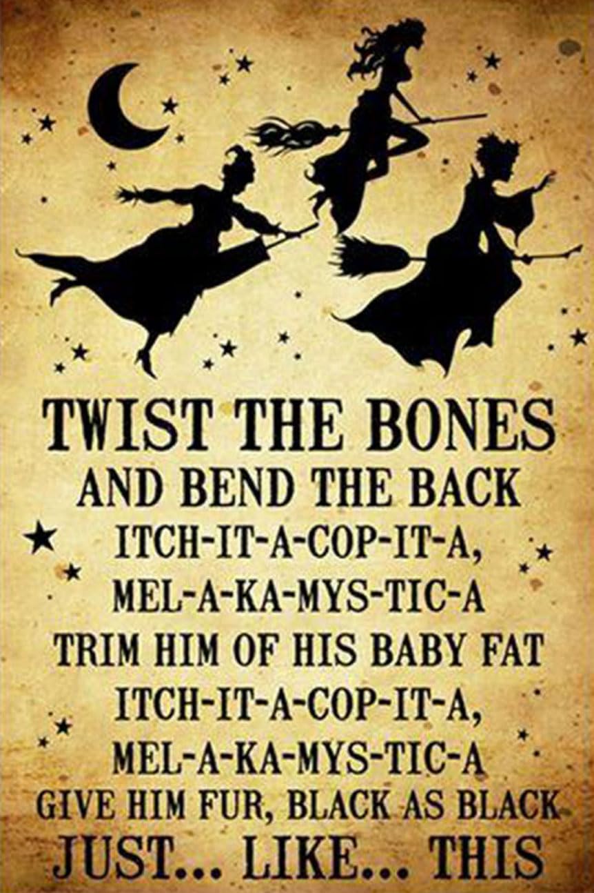 Kisoyo Vintage Metal Tin Sign Hocus Pocus Twist The Bones And Bend The Back Farmhouse Wall Art Home Home Garden Farm Retro Wall Decor 12X16 Inch