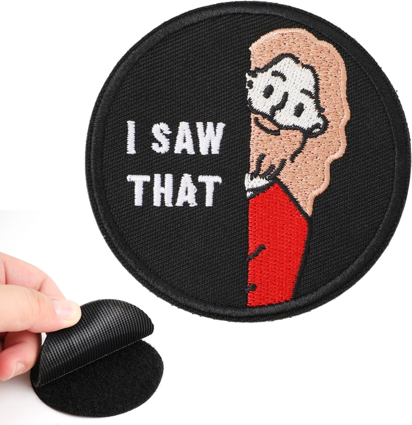 I Saw That Patch, 2.95 Inch I Saw That Morale Patch Embroidered Meme Hat Patches Funny Applique Patches with Magic Adhesive Backing for Backpacks Jackets Jeans Vests
