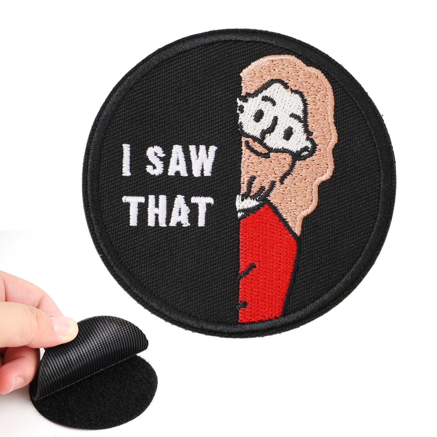 I Saw That Patch, I Saw That Morale Patch Embroidered Meme Hat Patches Funny Applique Patches with Magic Adhesive Backing for Backpacks Jackets Jeans Vests