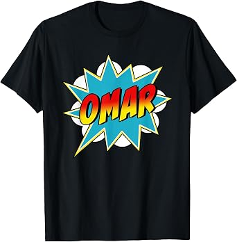 Omar Name Mens Comic Book Superheroes T-Shirt