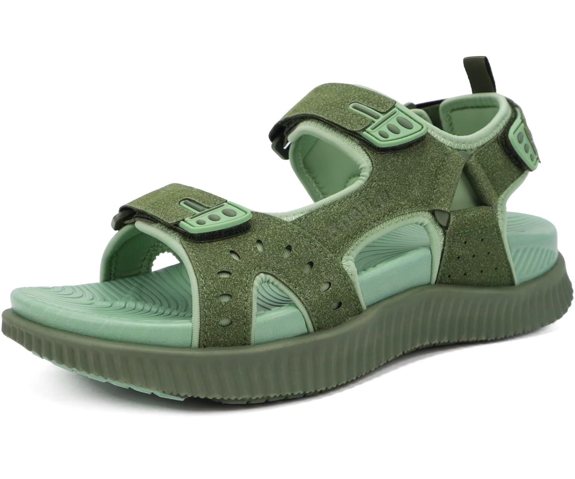 KuaiLu Mens Hiking Sandals With Arch Support Sport Recovery Athletic Walking Sandals For Man Outdoor Summer Casual Thick Cushion Beach Water Fisherman Sandal Size 7-15