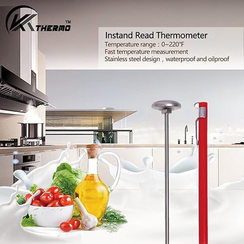 Miniatura 3 de KT THERMO Termómetro de esfera de lectura instantánea de 1 pulgada (paquete de 2), mejor para bebidas de café, espuma de leche de chocolate