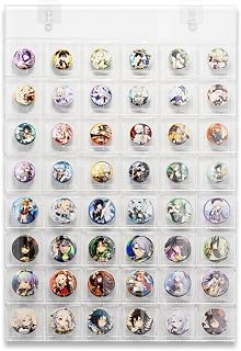 ウォールポケット 缶バッジ 収納 48/42ポケット トレカ 透明 壁掛け 推し活 グッズ 大容量 54.5 × 80cm 穴開けない 賃貸 粘着フック付 展示 コレクション 飾り (４８ポケット)