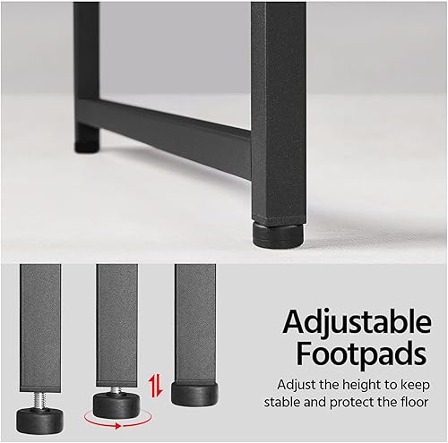 Miniatura 9 de Yaheetech Escritorio moderno para computadora de 47 pulgadas con tomas de corriente y 2 puertos USB escritorio de estudio de oficina en casa con