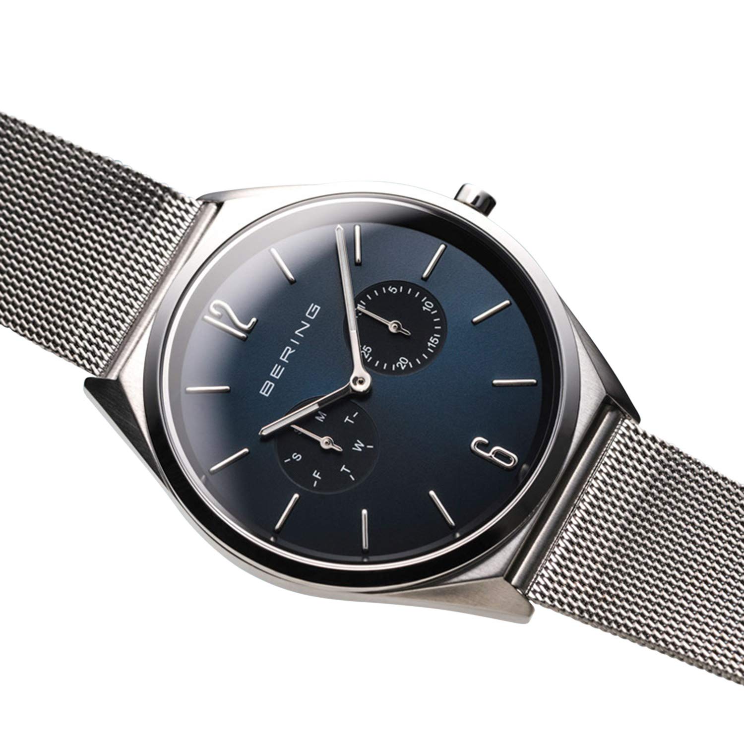 Bering Unisex Quarz Uhr | Armbanduhr 40 mm Edelstahlgehäuse und Sunray Zifferblatt | Milanaisearmband | Saphierglas | 3 ATM | 17140