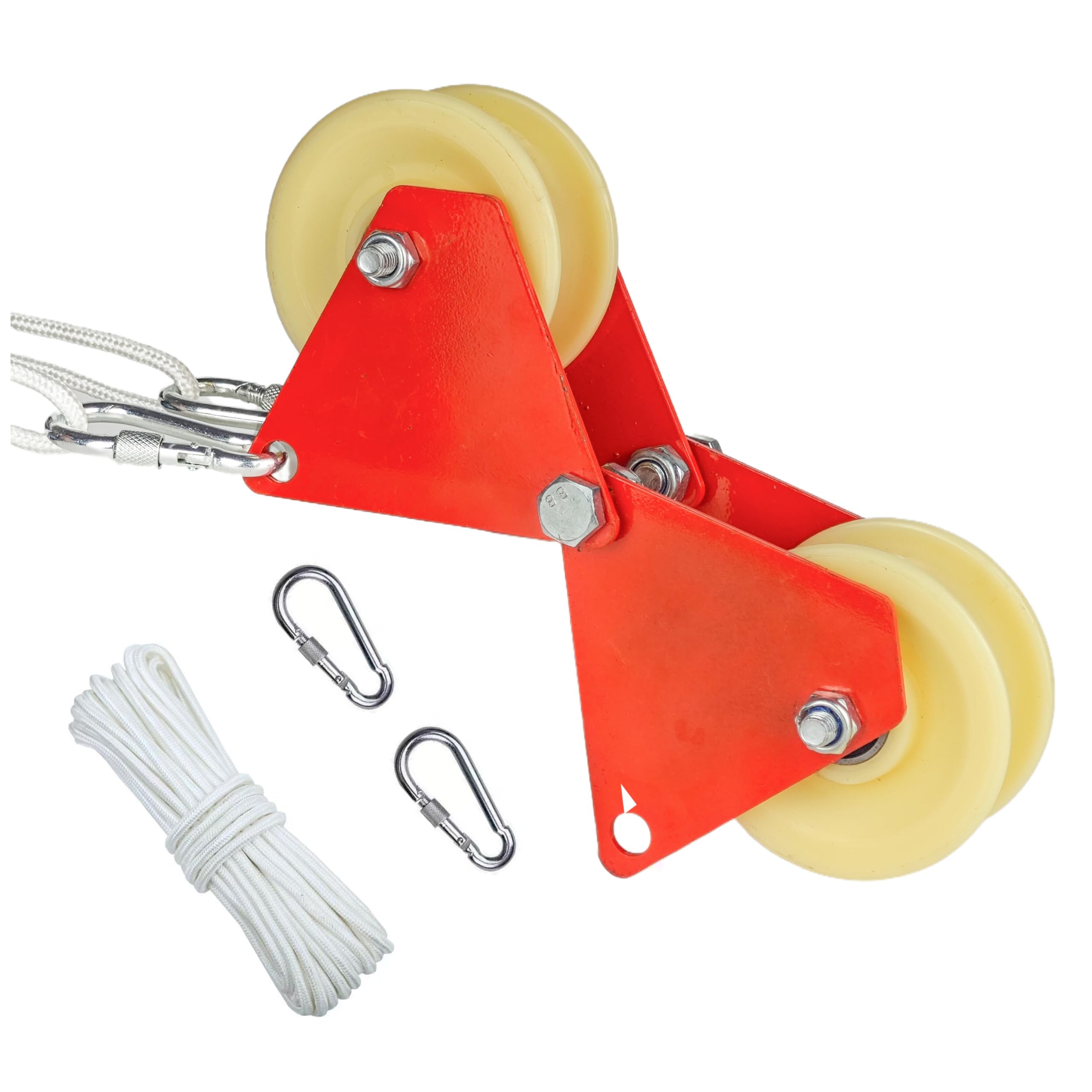 Rope Hoist Pulley System, 4400LB Block And Tackle Pulley System, 8:1