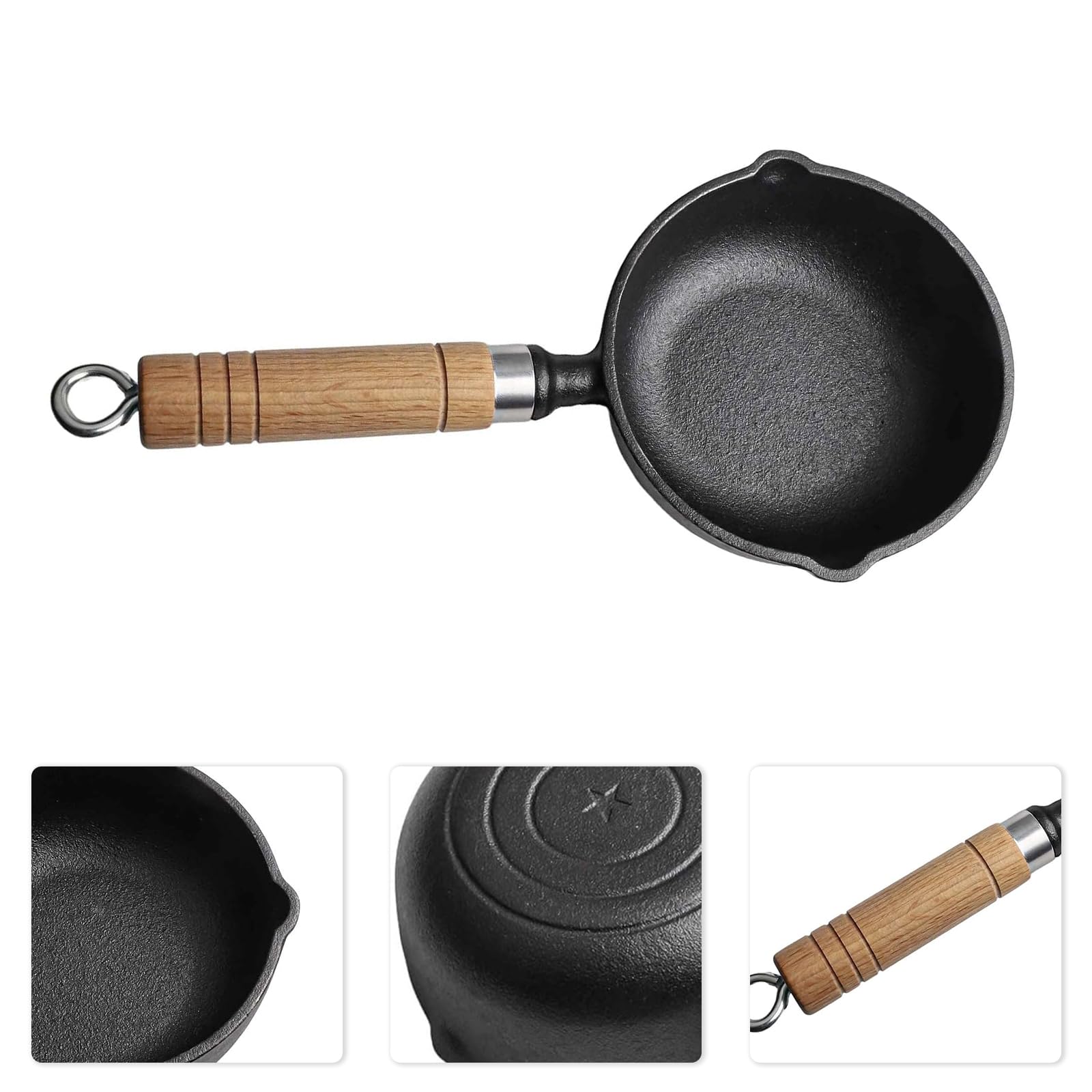 Yuragim Antihaftbeschichtete Mini-Pfanne für ein Ei, 13 cm, Eierpfanne mit Griff, hitzebeständiger Topf, tragbar, Camping, Kochen, Omelett-Pfanne für Gasherd, Induktionsherd
