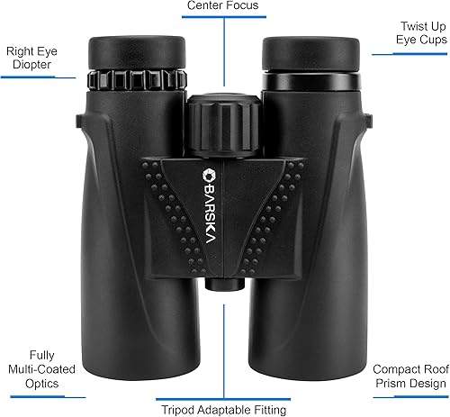 Miniatura 3 de Barska AB13434 Blackhawk - Prismáticos impermeables de 10 x 42 para aves, canotaje, eventos, senderismo, caza, etc