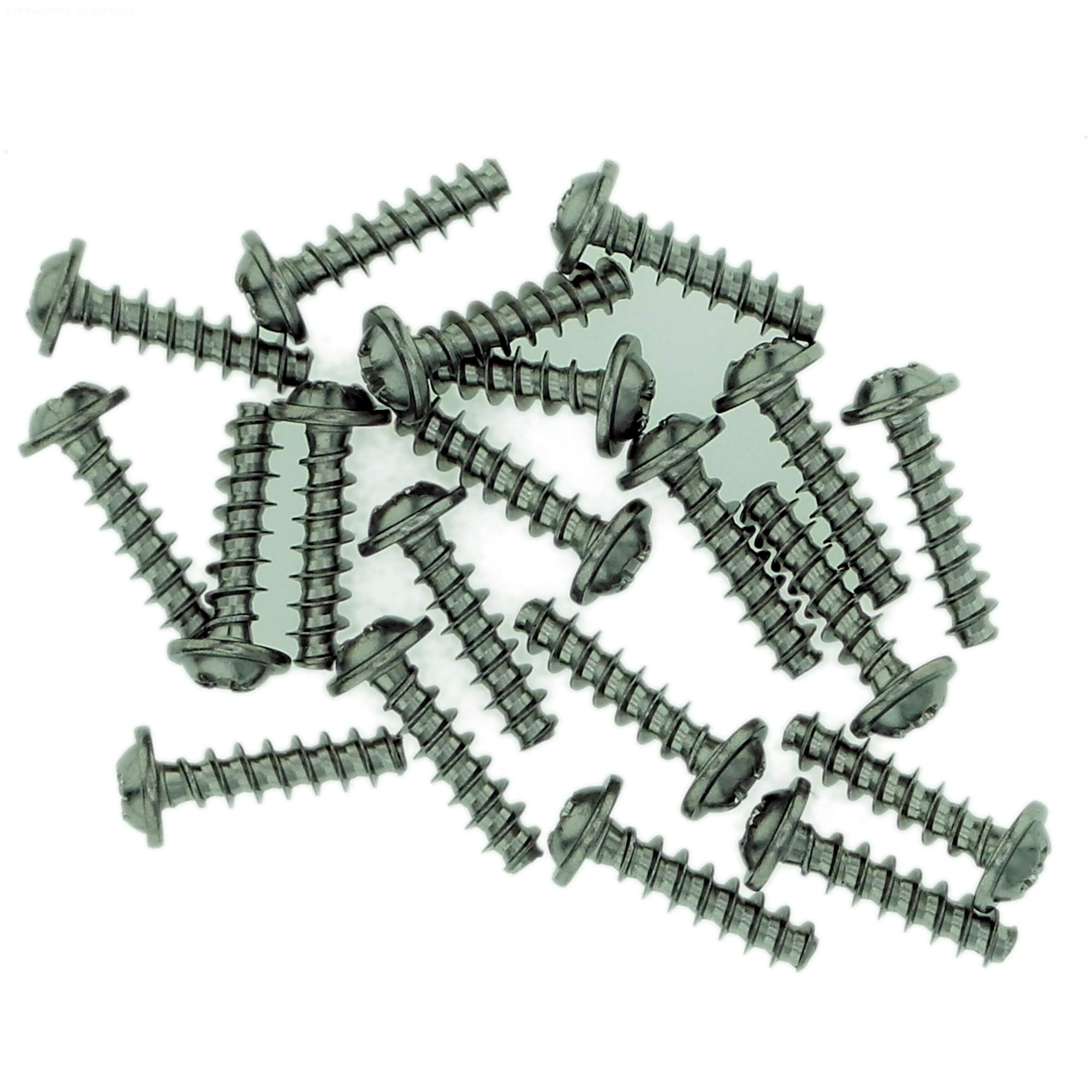 Singularity Supplies D3.5 (3.5Mm X 16Mm) Pozi Pan Screws For Plastic (Flanged) - Stainless Steel (A2) (Pack Of 20)