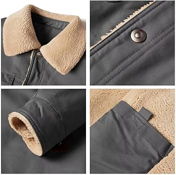 FTIMILD Men's Winter Jacket Sherpa Jacket Warm Fleece Lined