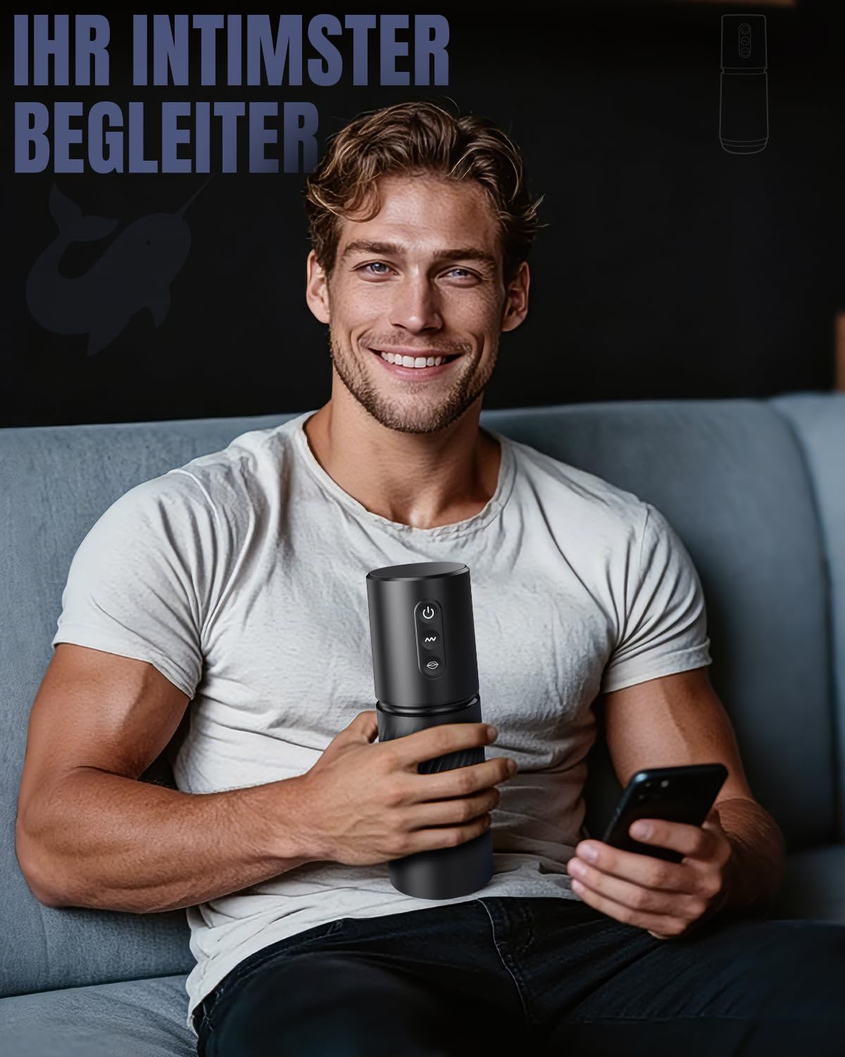 Tauara Masturbeuse Homme Masturbateur IA Interactive, APP Sextoyse Homme Sex Masturbateurs Masculins avec 10 Dual-Vibrations et 10 Succions, Sextoy Homme 3 Manchons Amovibles Sex Toys