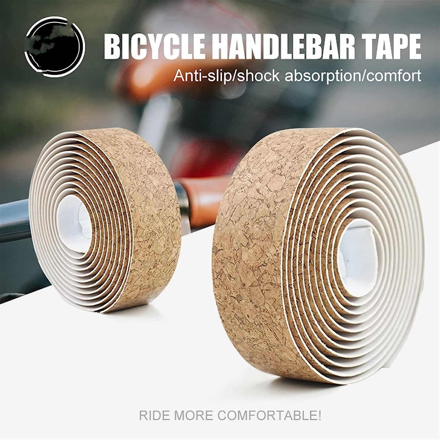 Fahrrad-Lenkerband,Lenkerband, Lenkerband Radfahren Holzmaserung Band MTB Rennrad Kork Lenker Gürtel Radfahren Griffband Anti-Rutsch-Gürtel Wrap Bar Tape