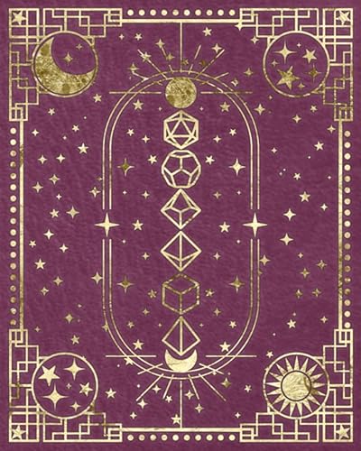 RPG Character Journal: Magenta Pink Celestial DnD 5e Campaign Tracker, Character Building Sheets, and Lined Paper Notebook for Role Play Games