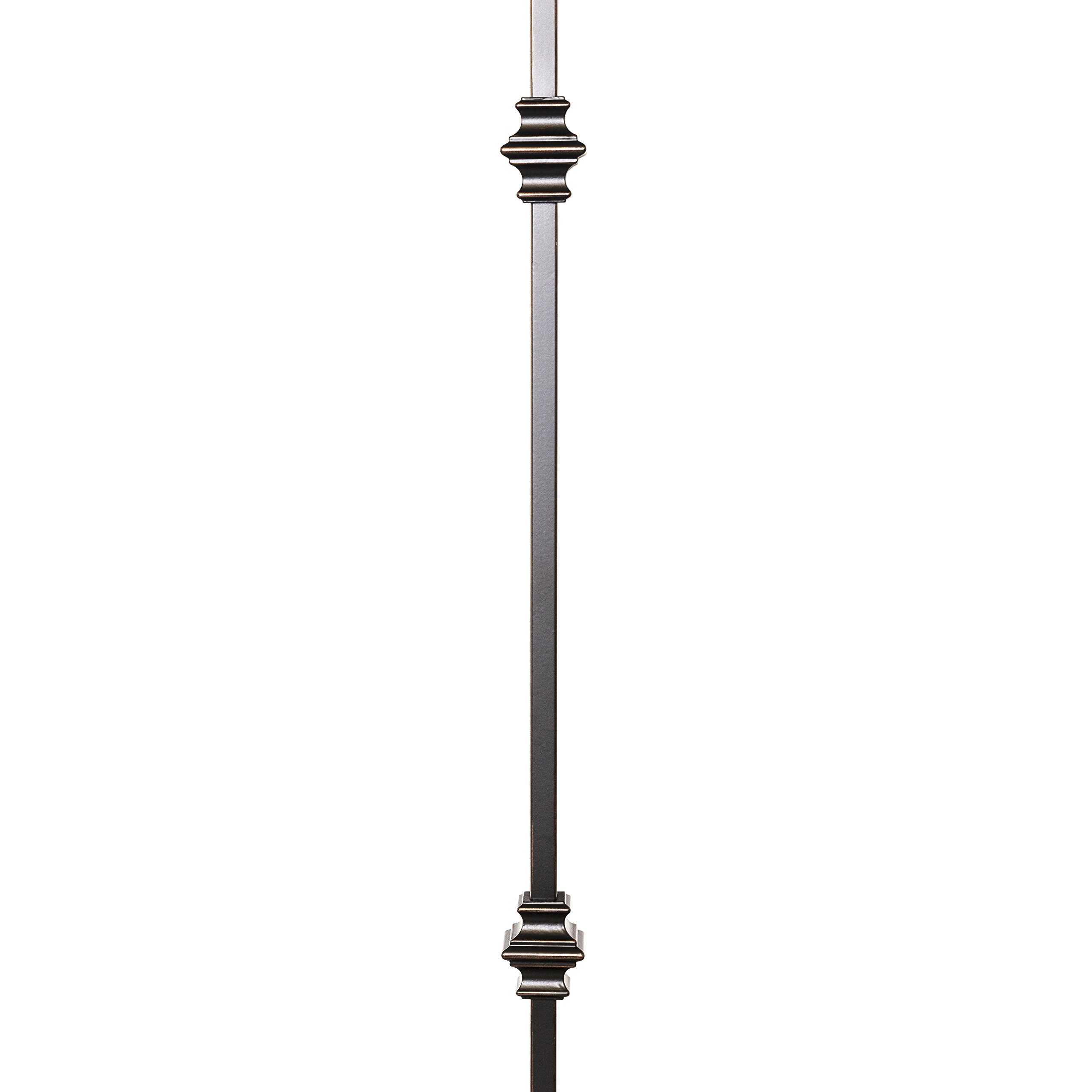 10-Pack Double Knuckle Iron Balusters - 44 Inch Tall, 1/2" Square, Hollow Oil-Rubbed Copper - For Staircases & Decks