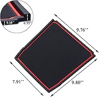 Vista 7 de JKCOVER Tapetes para tablero Compatible con Subaru Crosstrek/Impreza 2018-2022 2023 y Subaru Forester 2019-2024 Accesorios Tapetes para consola Rojo